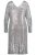 Ulla Popken 804863 Vestido de lentejuelas con cuello de pico Plateado - Vestidos de noche - Vestidos de fiesta de gran talla