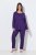Ulla Popken 812441 Pijama de manga larga con encaje Azul real - Pijamas/ropa de estar en casa - 