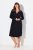 Ulla Popken 812447 Camisón con cuello camisero Negro - Camisones - 