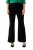 Ulla Popken 813306 Pantalón de traje ancho con cintura elástica Negro - Pantalones de tela - Pantalones anchos de tela para mujer