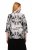 Ulla Popken 816673 Blazer oversize de jacquard con manga 3/4 Negro - Blazers - Blazers en tallas grandes para mujer
