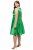 Ulla Popken 817135 Vestido de noche evasé con cuello de pico Verde - Vestidos de noche - Vestidos de fiesta de gran talla