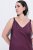 Ulla Popken 820341 Vestido de satén sin mangas con cuello de pico Burdeos - Vestidos de noche - Vestidos de fiesta de gran talla