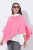 Ulla Popken 820512 Poncho de punto de mezcla de lana con cuello en V Rosa claro - Ponchos y capas - 