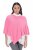 Ulla Popken 820512 Poncho de punto de mezcla de lana con cuello en V Rosa claro - Ponchos y capas - 