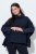 Ulla Popken 820620 Jersey poncho con cuello vuelto Azul marino - Ponchos y capas - 