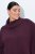 Ulla Popken 820620 Jersey poncho con cuello vuelto Ciruela - Ponchos y capas - 