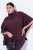 Ulla Popken 820620 Jersey poncho con cuello vuelto Ciruela - Ponchos y capas - 