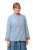 Ulla Popken 823538 Blazer de mezcla de lino con cuello alto Azul claro - Blazers - Blazers en tallas grandes para mujer