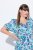Ulla Popken 824966 Vestido camisero de flores Azul marino - Vestidos camiseros - 