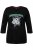 Ulla Popken Horticultural Graphic Floral Tee Black - Camisetas estampadas para mujer - 