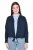 Ulla Popken 827116 Bolero con cuello alto de mezcla de lino Azul marino - Boleros - 