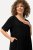 Ulla Popken 829837 Vestido de mezcla de lino de manga corta Negro - Vestidos de verano - Vestidos de verano tallas grandes
