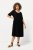 Ulla Popken 829837 Vestido de mezcla de lino de manga corta Negro - Vestidos de verano - Vestidos de verano tallas grandes