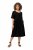 Ulla Popken 829837 Vestido de mezcla de lino de manga corta Negro - Vestidos de verano - Vestidos de verano tallas grandes