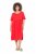 Ulla Popken 829837 Vestido de mezcla de lino de manga corta Rojo - Vestidos de verano - Vestidos de verano tallas grandes