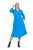 Ulla Popken 831004 Vestido midi de manga larga con cuello de pico Azul real - Vestidos midi - Vestidos midi de talla grande
