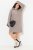 Ulla Popken 831589 Vestido de punto de manga larga con cuello alto Gris - Vestidos de punto - 