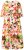 Ulla Popken 832512 Vestido de mezcla de lino de flores con manga 3/4 Rojo - Vestidos maxi - Vestidos largos en tallas grandes