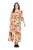 Ulla Popken 832512 Vestido de mezcla de lino de flores con manga 3/4 Rojo - Vestidos maxi - Vestidos largos en tallas grandes