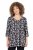Ulla Popken Snowflake Print 3/4 Sleeve A-Line Tee Black - Camisetas estampadas para mujer - 