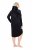 Ulla Popken 834550 Vestido de manga larga con capucha Negro - Vestidos sudadera - 