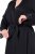 Ulla Popken 834837 Albornoz kimono con encaje Negro - Batas & albornoces - 