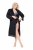Ulla Popken 834837 Albornoz kimono con encaje Negro - Batas & albornoces - 