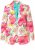 Ulla Popken 835230 Blazer de algodón de flores Rojo - Blazers - Blazers en tallas grandes para mujer