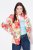 Ulla Popken 835230 Blazer de algodón de flores Rojo - Blazers - Blazers en tallas grandes para mujer