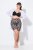 Ulla Popken 836803 Pantalón corto antirrozaduras de flores Negro - Culotes antirozaduras - 