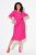 Ulla Popken 838765 Vestido de jersey de manga corta con cuello de pico Rosa - Vestidos - Vestidos para todas las tallas
