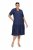 Ulla Popken 840367 Vestido midi de manga corta con cuello de pico Azul marino - Vestidos midi - Vestidos midi de talla grande