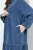 Ulla Popken 840972 Vestido de felpa con volantes Índigo - Vestidos sudadera - 