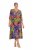 Ulla Popken 841034 Vestido estampado con manga 3/4 Azul marino - Vestidos maxi - Vestidos largos en tallas grandes
