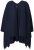 Ulla Popken 841117 Poncho de punto oversize con strass Azul marino - Ponchos y capas - 