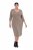 Ulla Popken 841952 Vestido de felpa con cuello de pico Marrón claro - Vestidos - Vestidos para todas las tallas