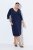 Ulla Popken 841952 Vestido de felpa con cuello de pico Azul marino - Vestidos - Vestidos para todas las tallas