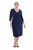 Ulla Popken 841952 Vestido de felpa con cuello de pico Azul marino - Vestidos - Vestidos para todas las tallas