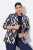 Ulla Popken 842680 Blazer estampado de punto de Roma Azul marino - Blazers - Blazers en tallas grandes para mujer