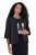 Ulla Popken 842712 Blazer corto con lazada y mangas con volantes Negro - Blazers - Blazers en tallas grandes para mujer