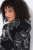 Ulla Popken 842758 Chaqueta polar de flores con capucha Negro - Ropa de lana - 