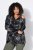 Ulla Popken 842758 Chaqueta polar de flores con capucha Negro - Ropa de lana - 