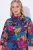Ulla Popken 843180 Vestido de jersey de flores Petróleo - Vestidos - Vestidos para todas las tallas