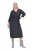 Ulla Popken 843595 Vestido cruzado con manga 3/4 Gris jaspeado - Vestidos midi - Vestidos midi de talla grande