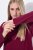 Ulla Popken 843627 Vestido de punto de manga larga con cuello alto Burdeos - Vestidos midi - Vestidos midi de talla grande