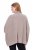 Ulla Popken 844996 Poncho de canalé de merino con cuello vuelto Marrón claro - Ponchos y capas - 