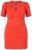 Ulla Popken 845150 Vestido ceñido de manga corta Rojo - Vestidos - Vestidos para todas las tallas