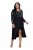 Ulla Popken 845151 Vestido de rayas con cuello de pico Negro - Vestidos de noche - Vestidos de fiesta de gran talla