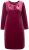 Ulla Popken 845573 Vestido de terciopelo de manga larga Burdeos - Vestidos de noche - Vestidos de fiesta de gran talla